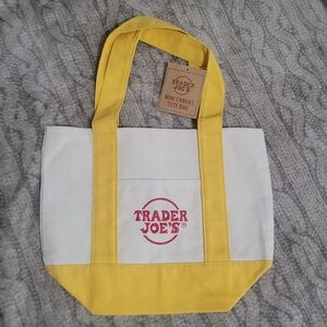 NWT- Trader Joe’s Mini Tote Bag Canvas- Yellow